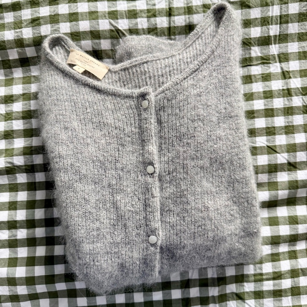 Sezane Gaspard Cardigan in light gray